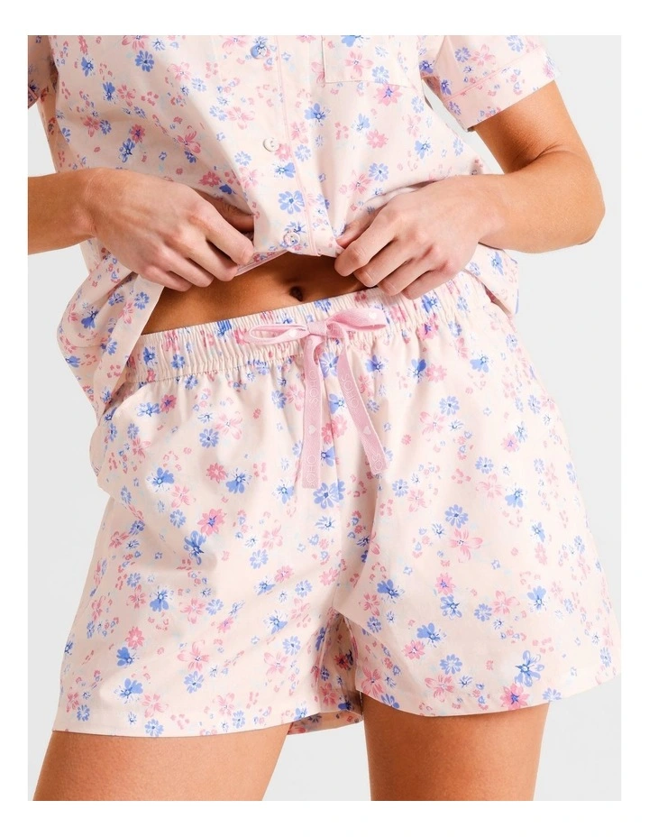 Core Cotton Short Sleeve Short PJ Set in Ecru Floral Print image 5