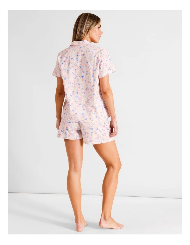 Core Cotton Short Sleeve Short PJ Set in Ecru Floral Print image 6