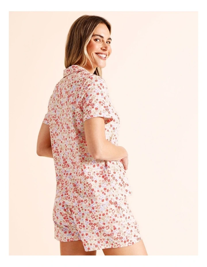 Everyday Cotton Knit PJ Set in Red Ditsy Print image 5