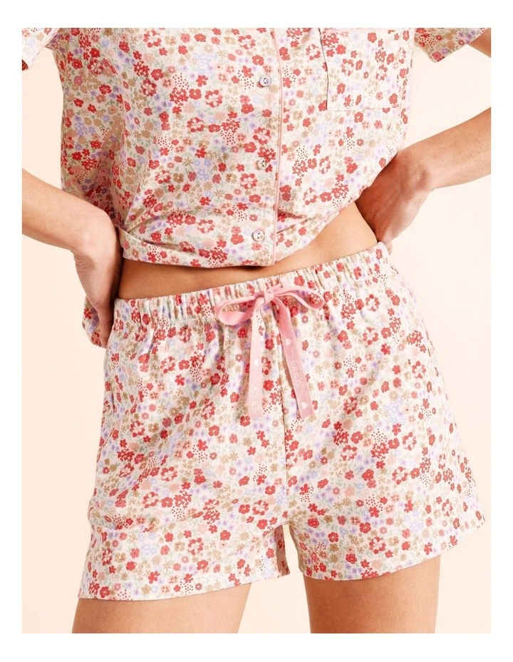Everyday Cotton Knit PJ Set in Red Ditsy Print image 6