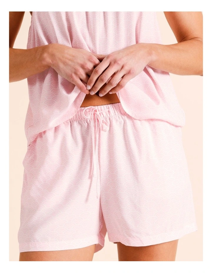 Viscose Cami Boxer Set in Japanese Geo Print image 5