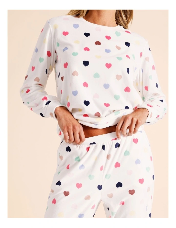 Cosy Fleece PJ Set in Duck Check Print image 2