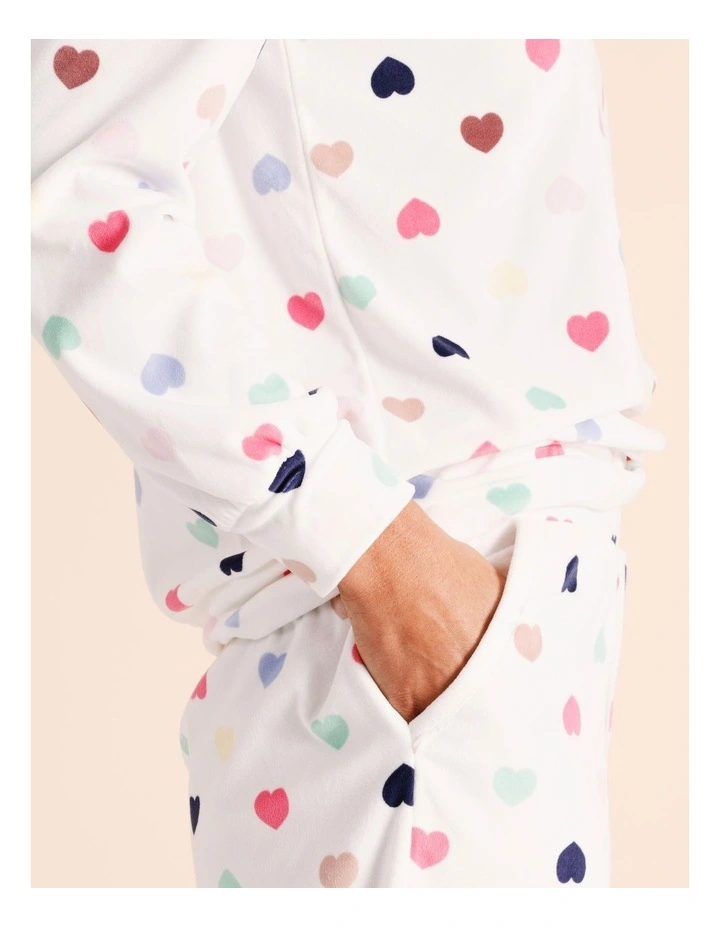 Cosy Fleece PJ Set in Duck Check Print image 5