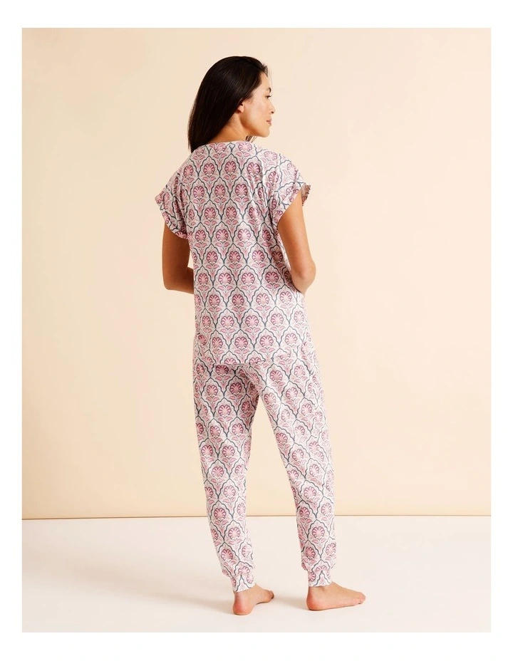 Everyday PVE Short Sleeve Long Pant PJ Set in Wallpaper Print image 6