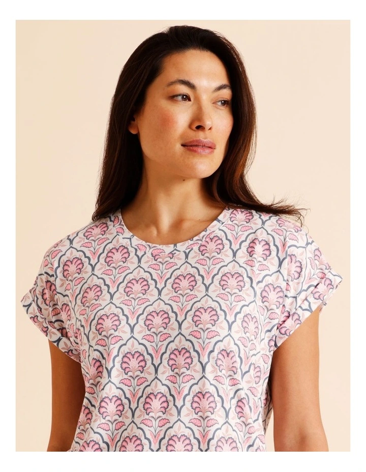 Everyday PVE Short Sleeve Long Pant PJ Set in Wallpaper Print image 7