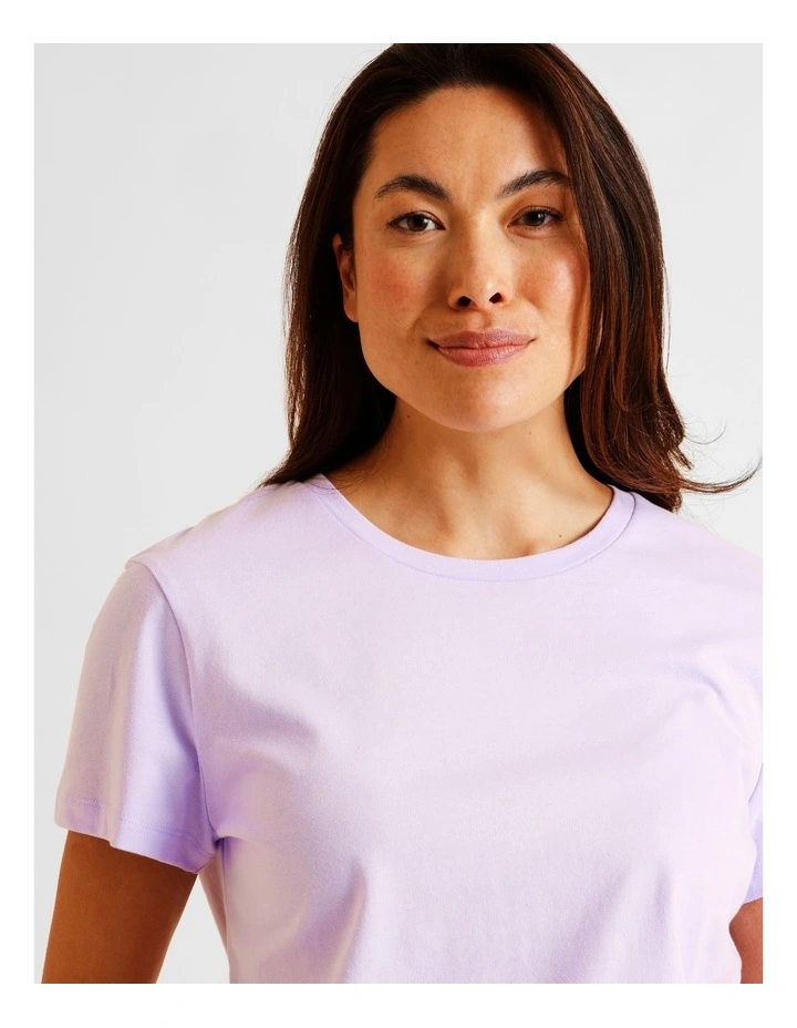 Essentials Short Sleeve Short PJ Set in Lilac Floral Print image 3