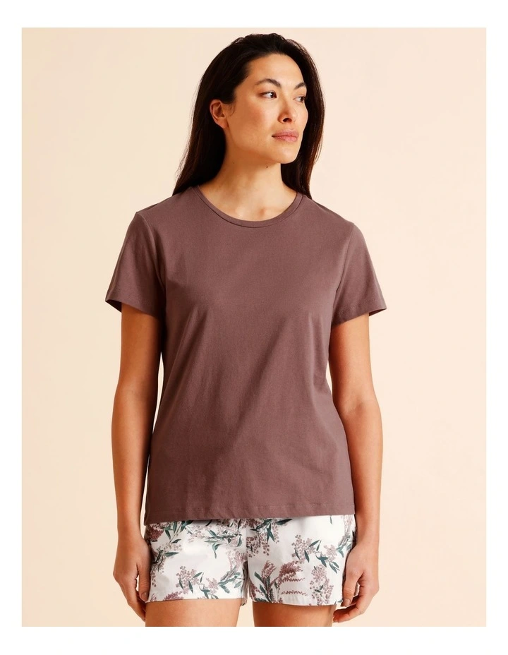 Essentials Short Sleeve Short PJ Set in Native Floral Print image 3