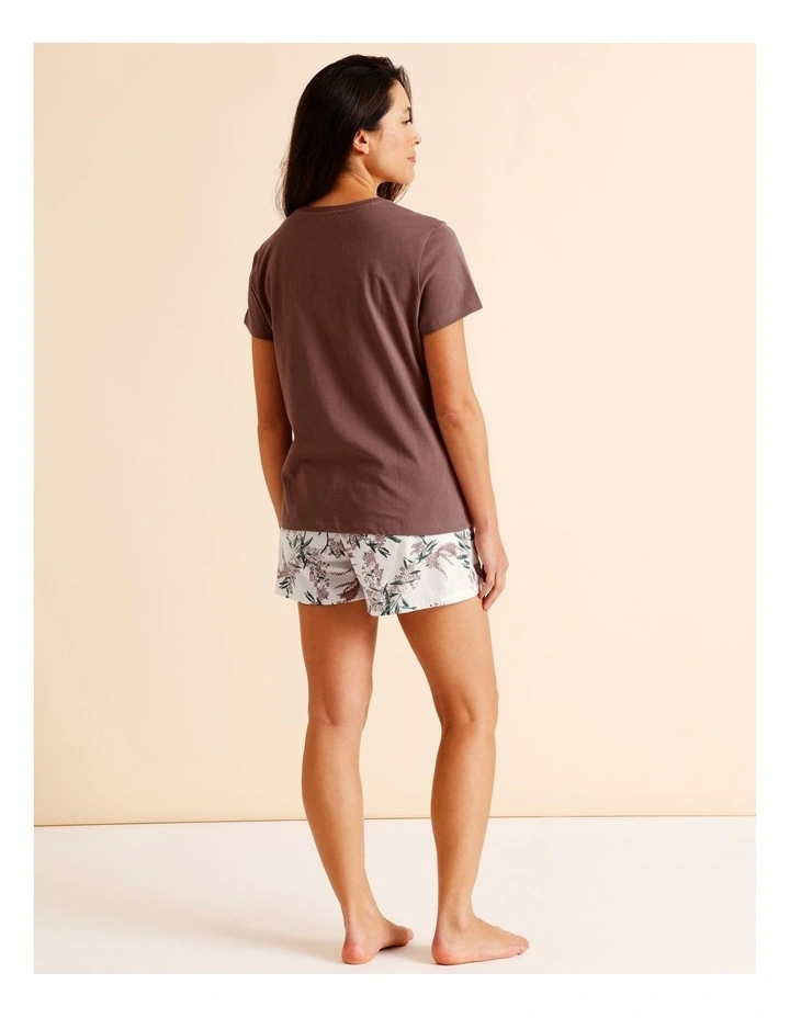 Essentials Short Sleeve Short PJ Set in Native Floral Print image 6