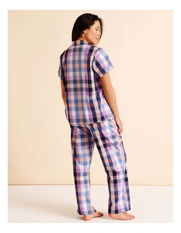 Core Cotton Short Sleeve Long Pant PJ Set in Buffalo Check Print image 4