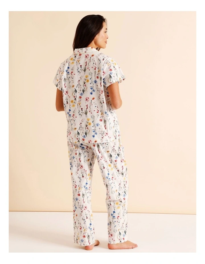 Core Cotton Short Sleeve Long Pant PJ Set in Garden Floral Print image 5