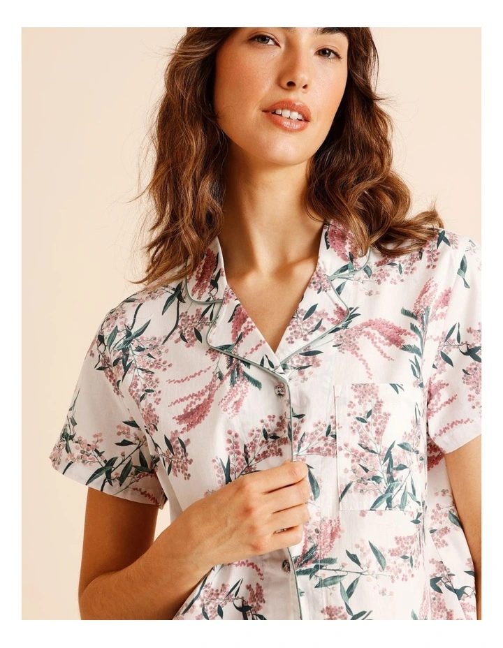 Core Cotton Short Sleeve 3/4 Pant PJ Set in Native Floral Print image 2