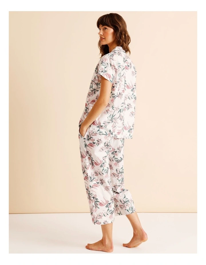 Core Cotton Short Sleeve 3/4 Pant PJ Set in Native Floral Print image 4