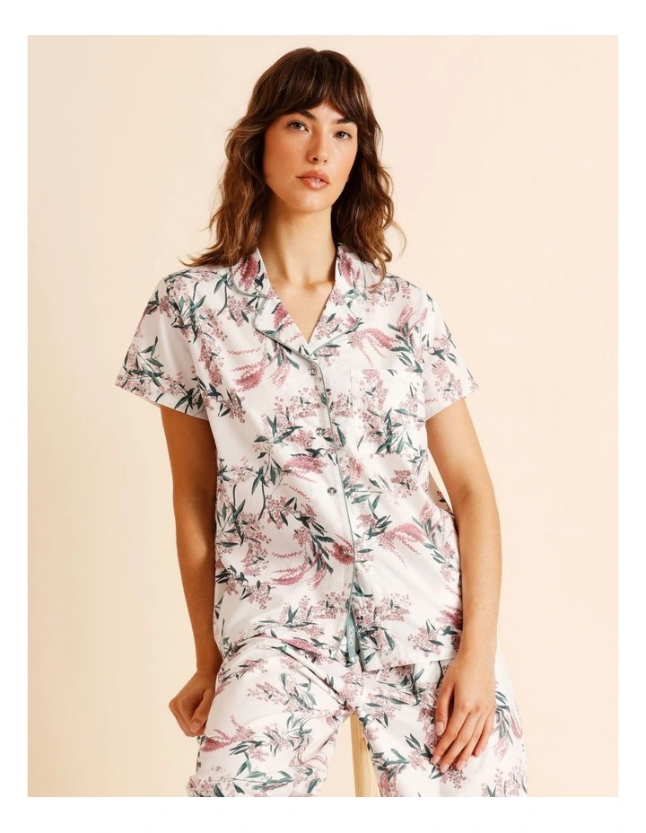 Core Cotton Short Sleeve 3/4 Pant PJ Set in Native Floral Print image 5