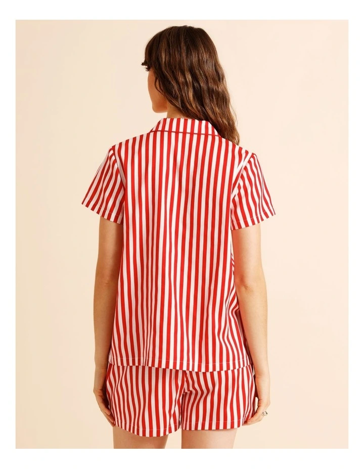 Core Cotton Sateen Short Sleeve Short PJ Set in Candy Stripe image 6