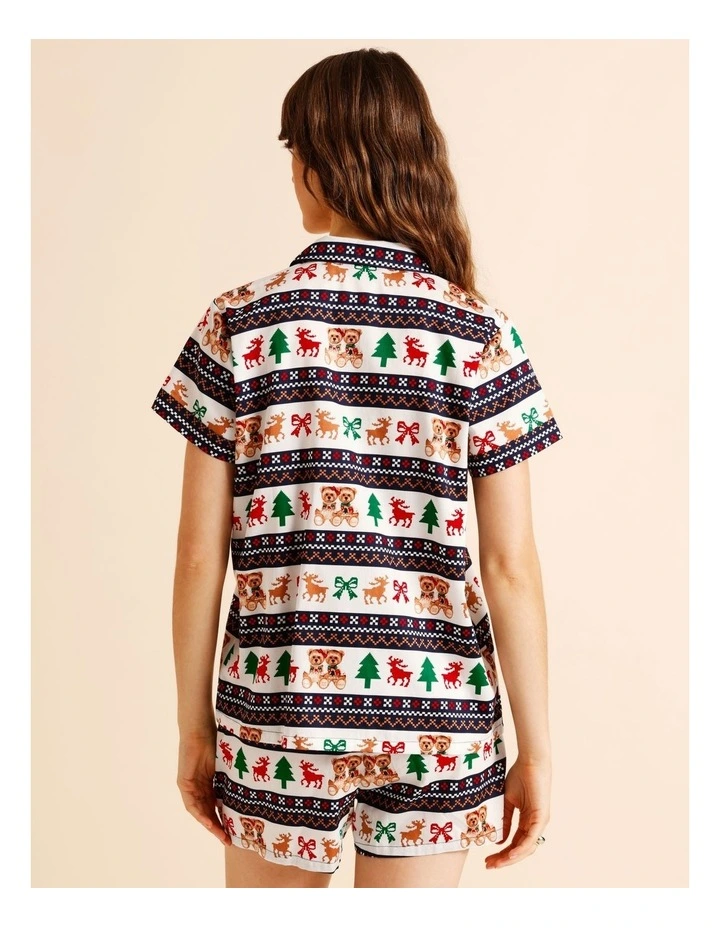 Christmas Short Sleeve PJ Set in Dawson & Daisy Fairisle Print image 5