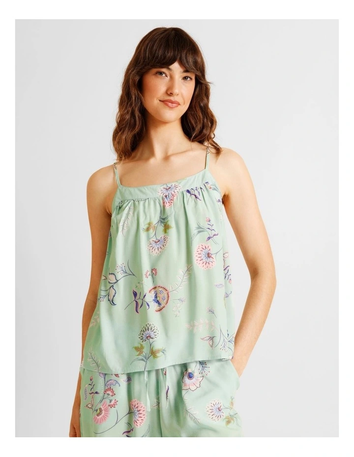 Serene Woven Cami 3/4 Set in Pistachio Paisley Print image 2