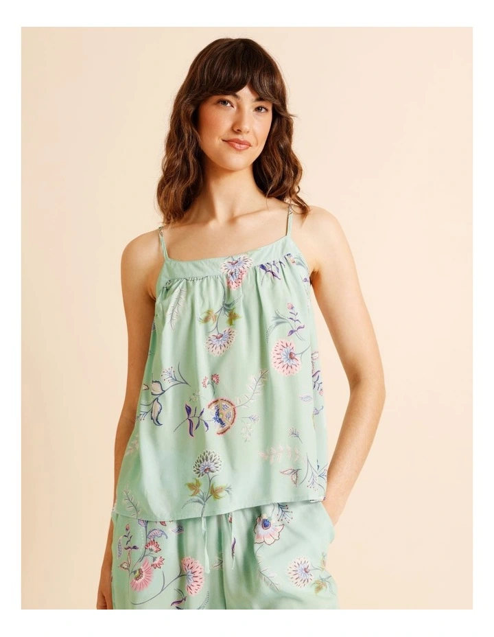 Serene Woven Cami 3/4 Set in Pistachio Paisley Print image 2