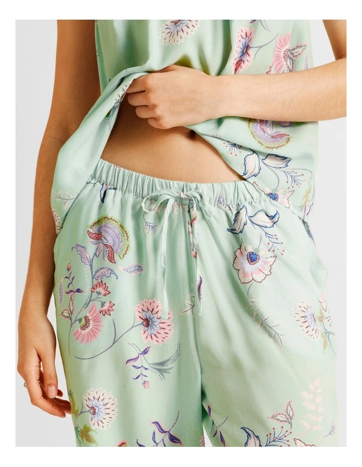 Serene Woven Cami 3/4 Set in Pistachio Paisley Print image 3