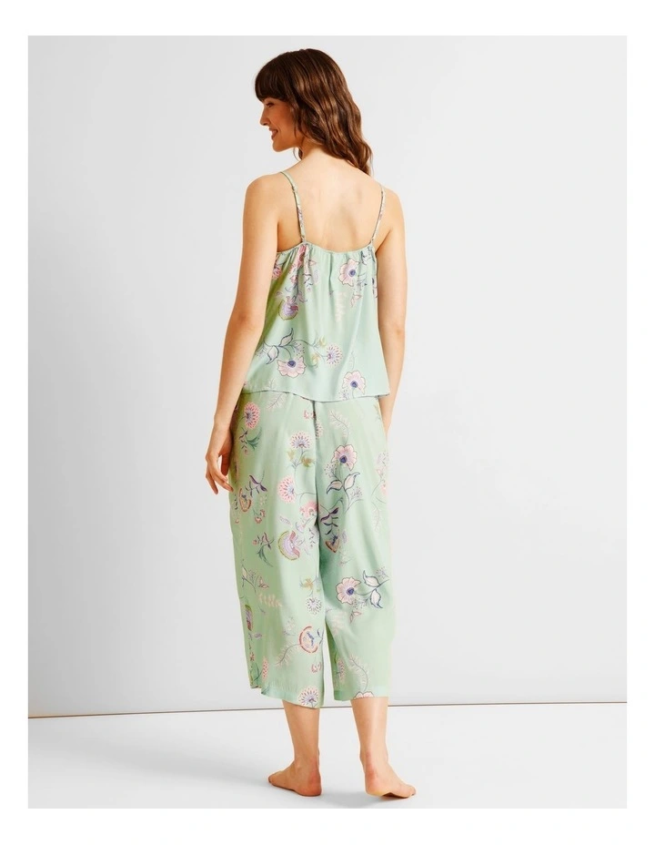 Serene Woven Cami 3/4 Set in Pistachio Paisley Print image 4