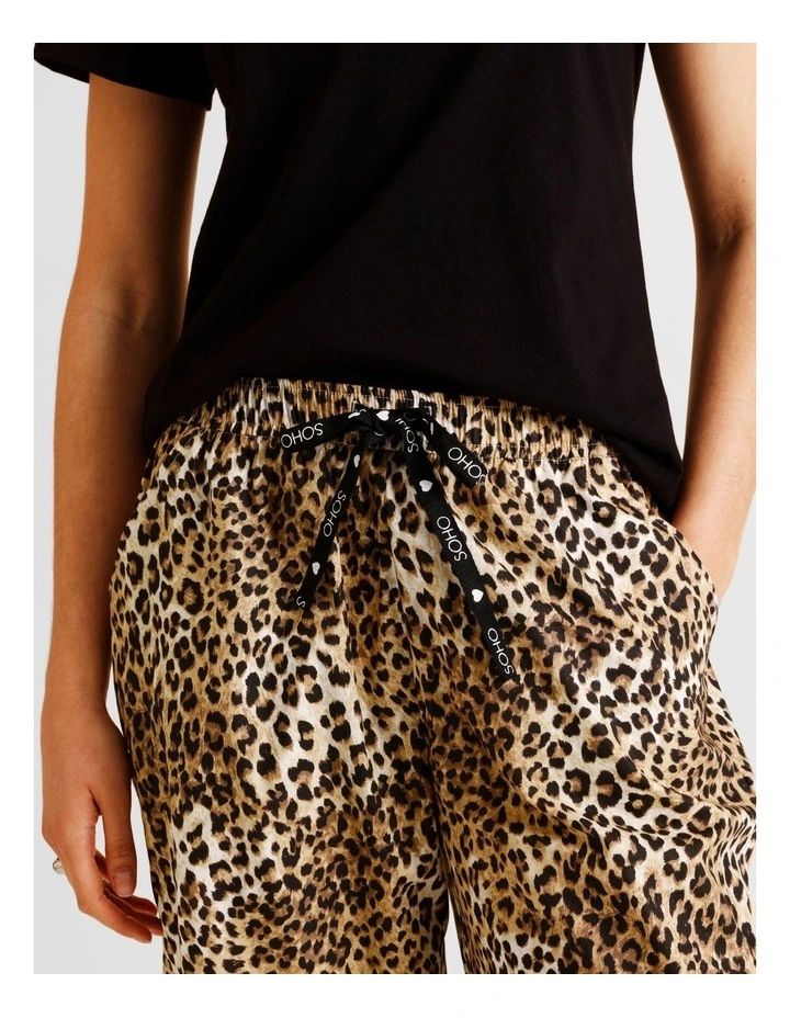 Essentials V-Neck 3/4 Pant PJ Set in Leopard Print image 5