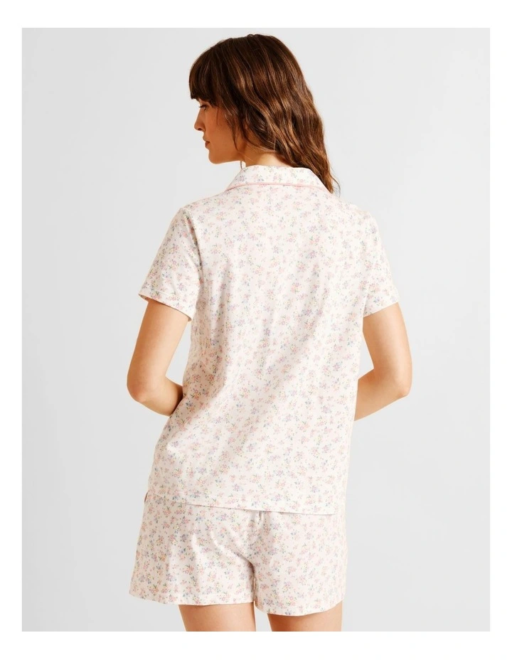 Everyday Cotton Relaxed Short Sleeve PJ Set in Ditsy Floral Print image 5
