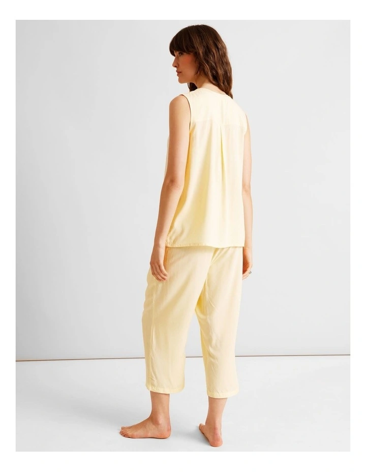 Serene Woven Sleeveless Long PJ Set in Summer Geo Print image 3