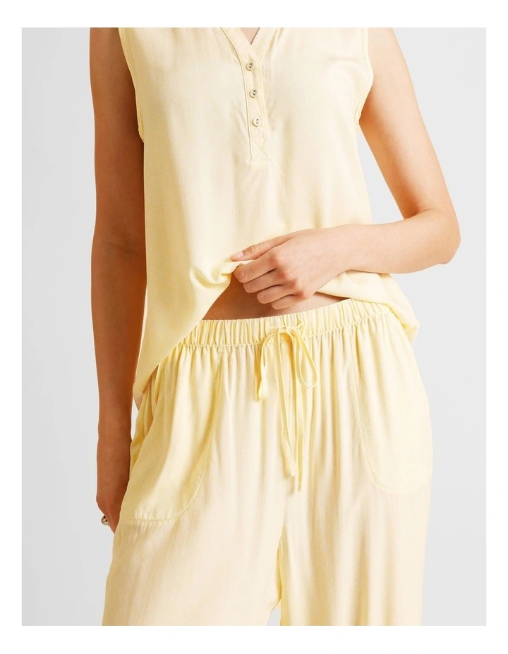 Serene Woven Sleeveless Long PJ Set in Summer Geo Print image 4