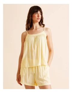Serene Woven Cami Boxer Set in Summer Geo Print