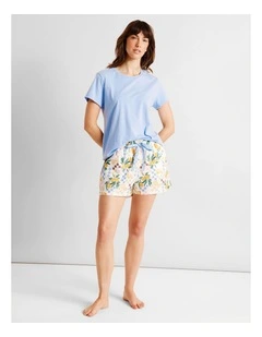 Essentials Short Sleeve Short PJ Set in Lemon Print