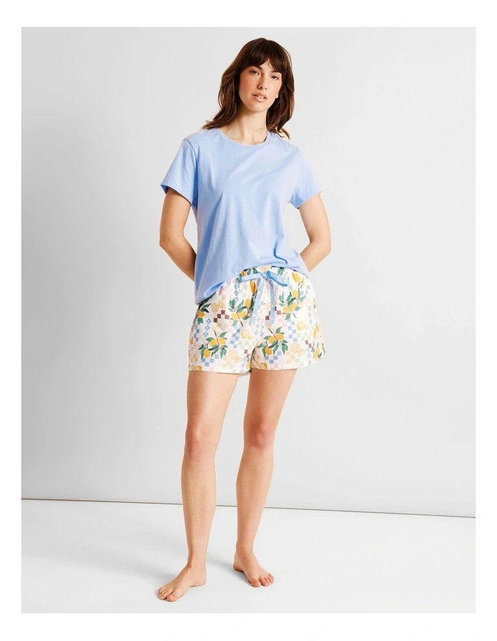 Essentials Short Sleeve Short PJ Set in Lemon Print image 1