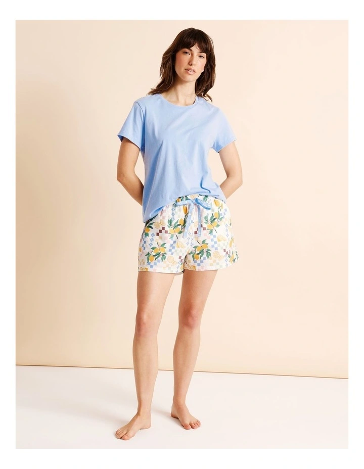 Essentials Short Sleeve Short PJ Set in Lemon Print image 1