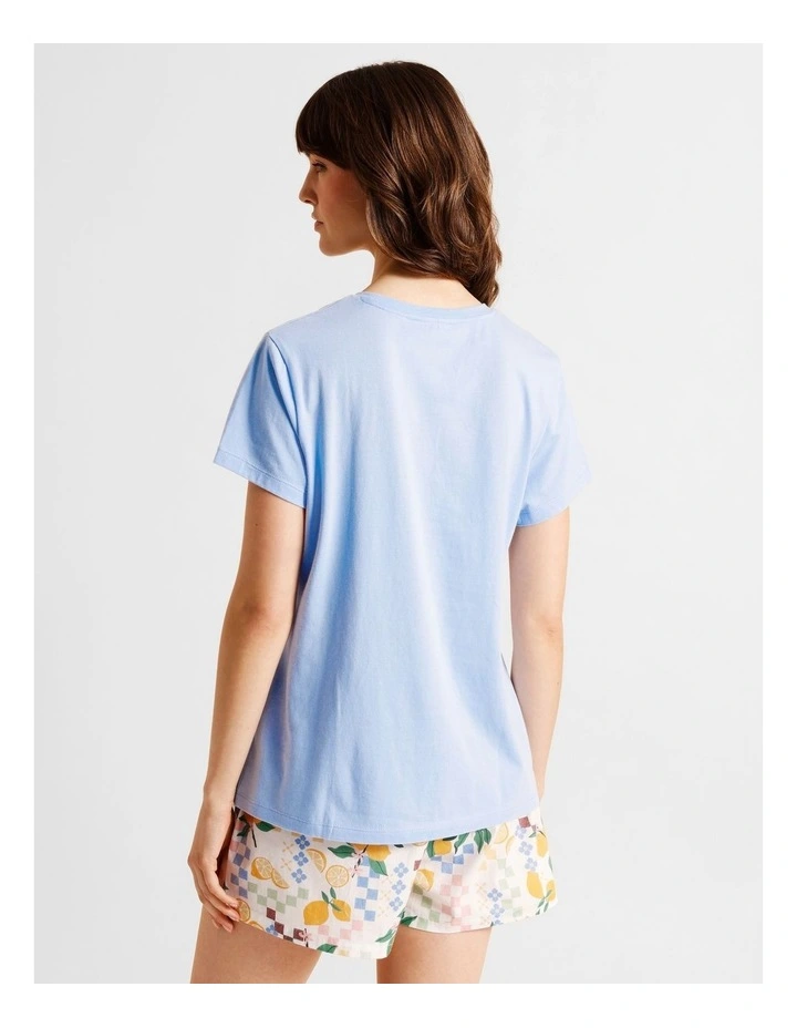 Essentials Short Sleeve Short PJ Set in Lemon Print image 5
