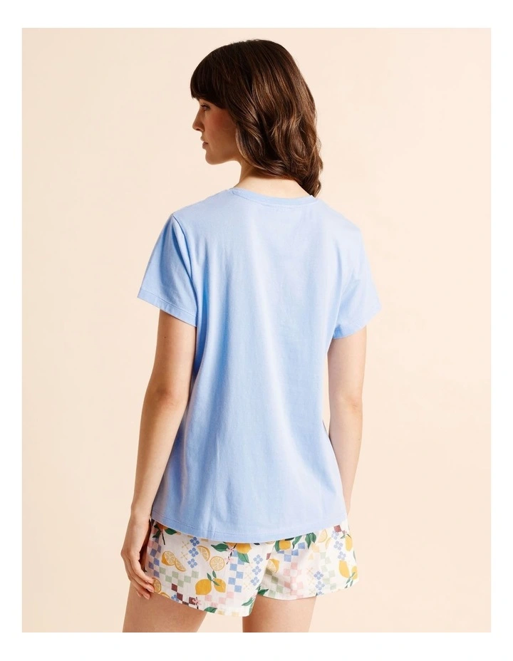 Essentials Short Sleeve Short PJ Set in Lemon Print image 5