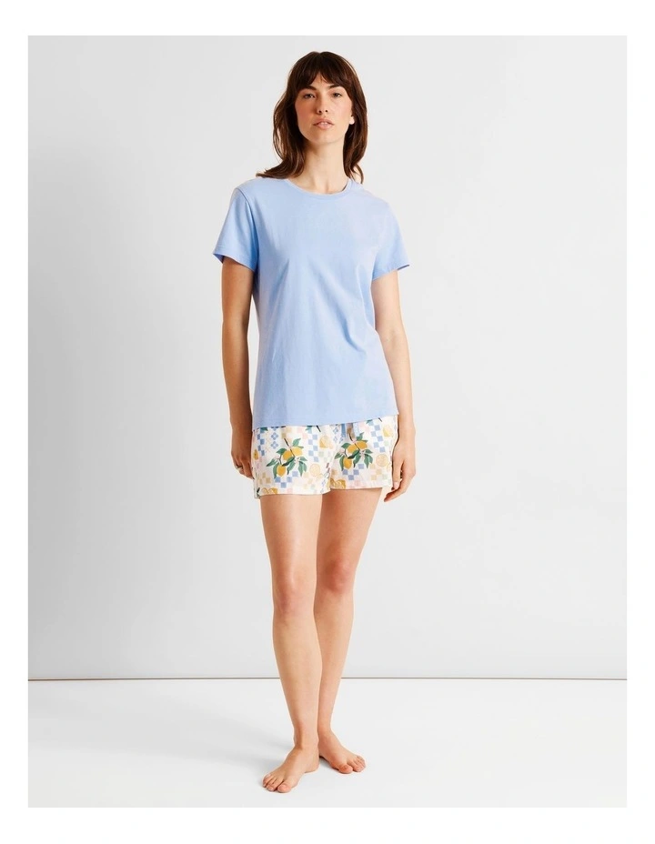 Essentials Short Sleeve Short PJ Set in Lemon Print image 6