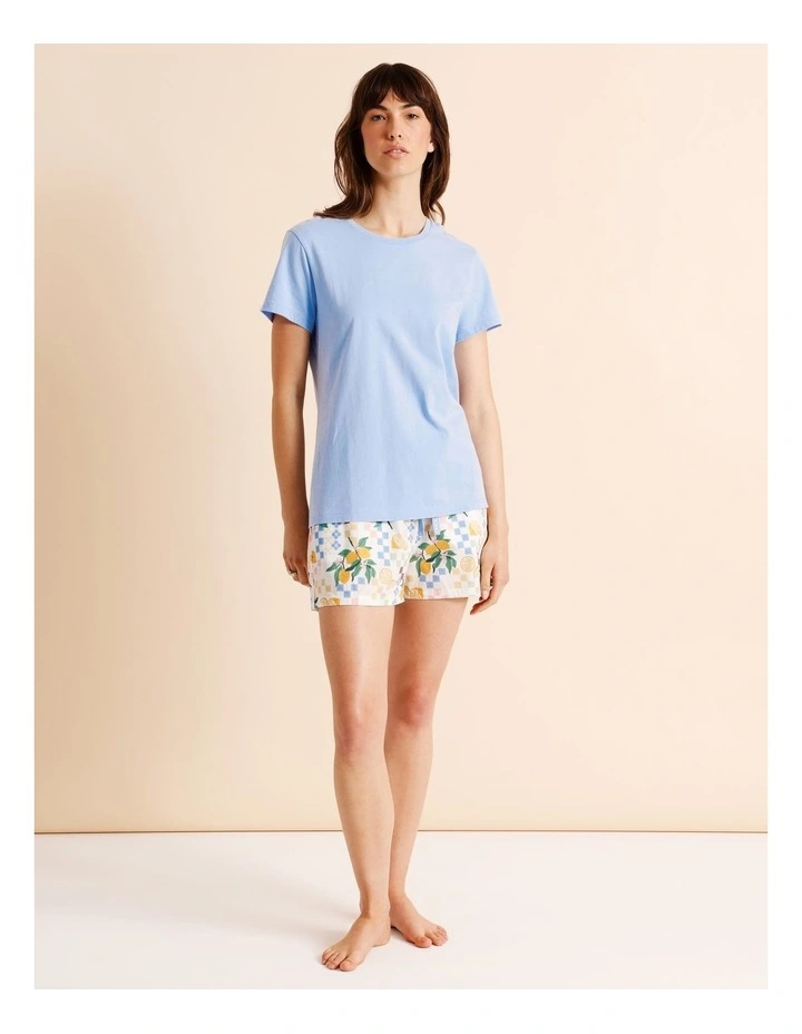 Essentials Short Sleeve Short PJ Set in Lemon Print image 6