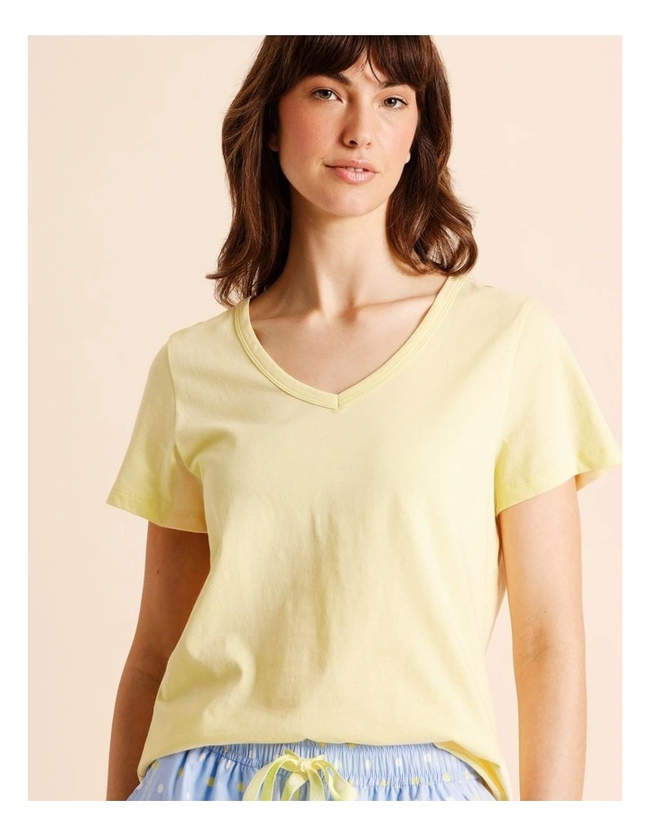 Essentials V-Neck 3/4 Pant PJ Set in Multi Spot Print image 2