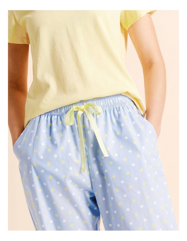 Essentials V-Neck 3/4 Pant PJ Set in Multi Spot Print image 4
