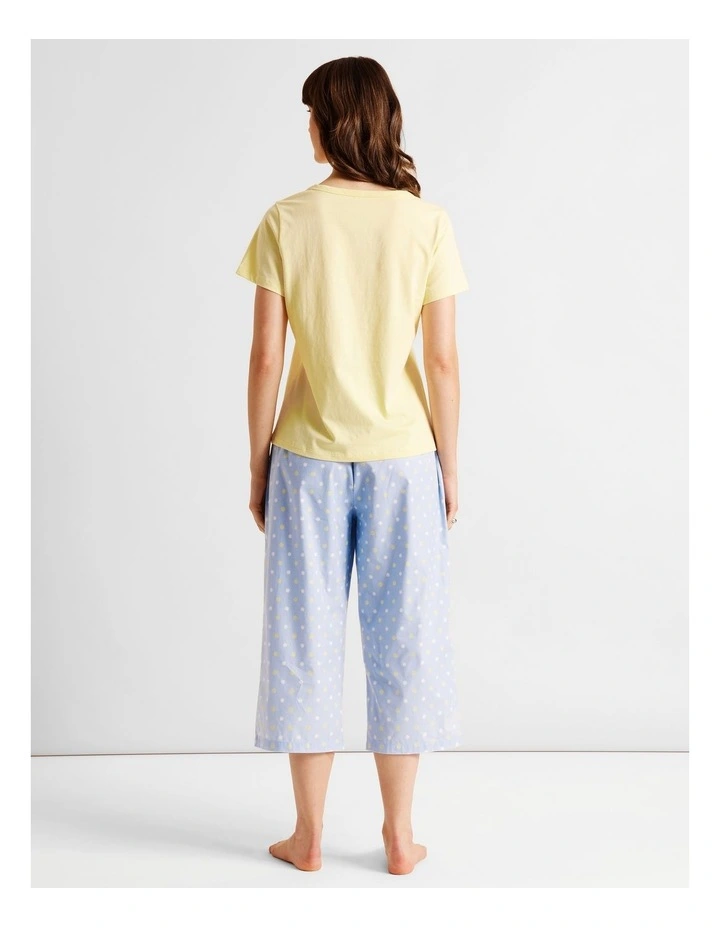 Essentials V-Neck 3/4 Pant PJ Set in Multi Spot Print image 5