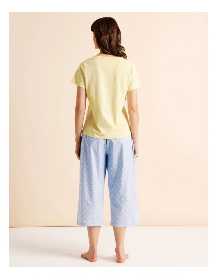 Essentials V-Neck 3/4 Pant PJ Set in Multi Spot Print image 5