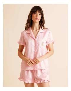 Wicked License Short Sleeve Short PJ Set in Pink