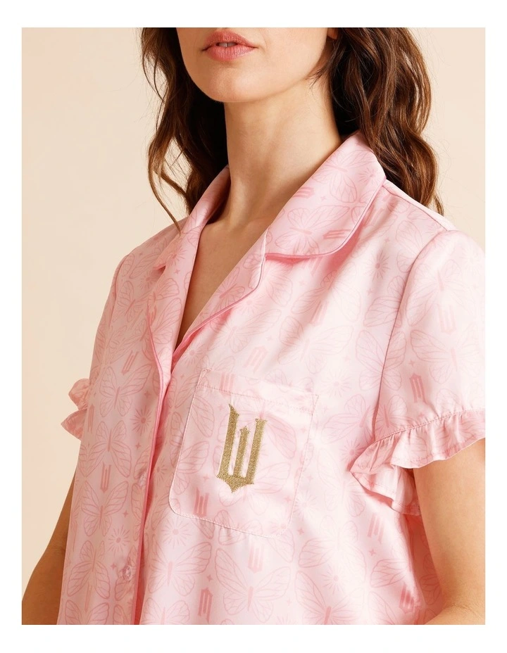 Wicked License Short Sleeve Short PJ Set in Pink image 3