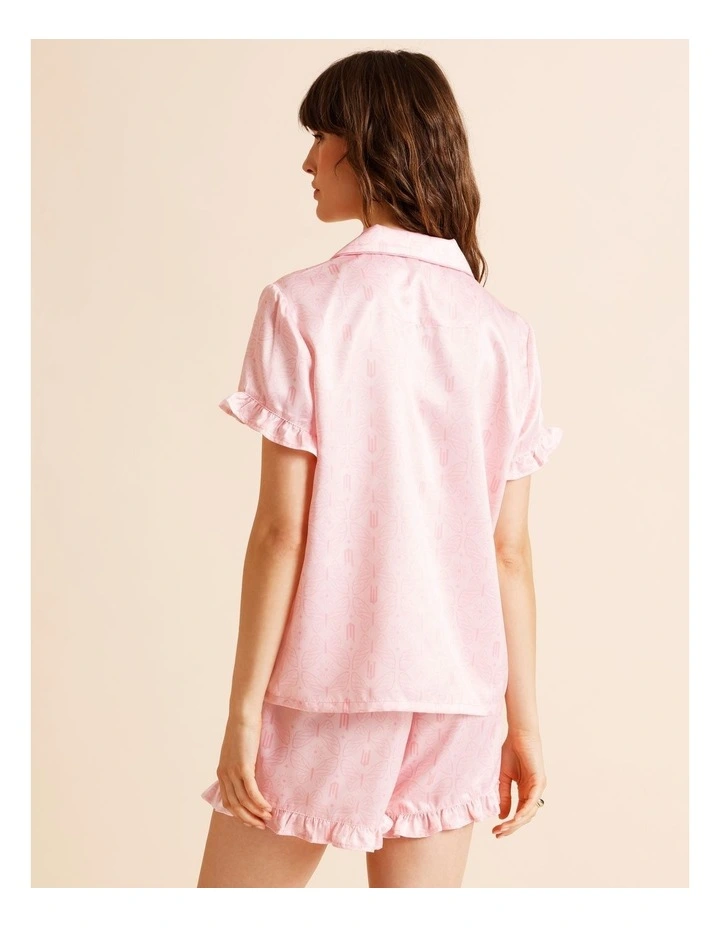Wicked License Short Sleeve Short PJ Set in Pink image 4