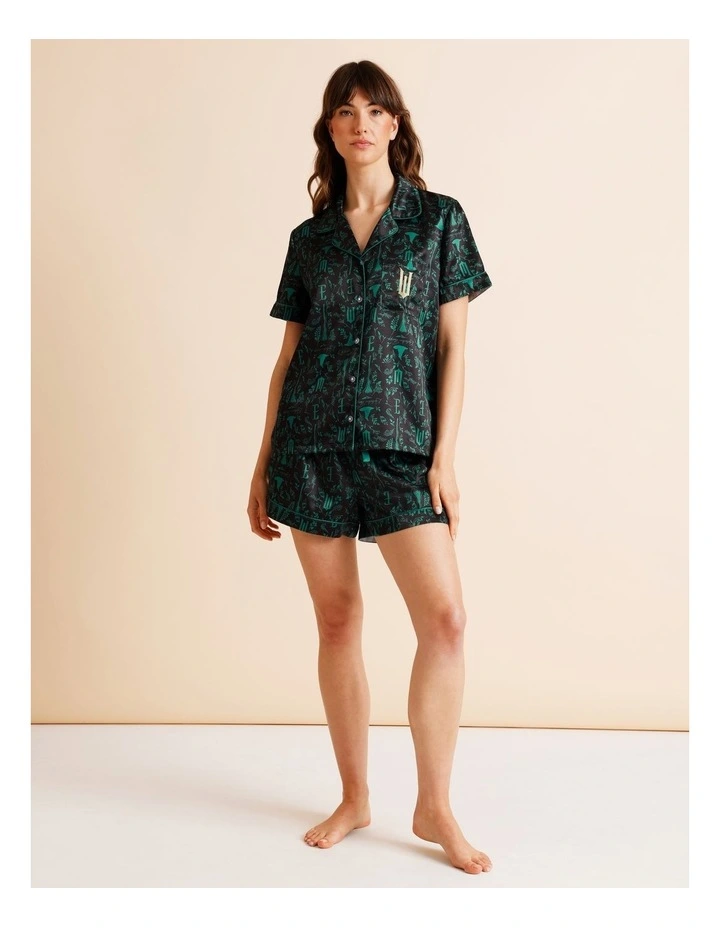 Wicked License Short Sleeve Short PJ Set in Black image 2