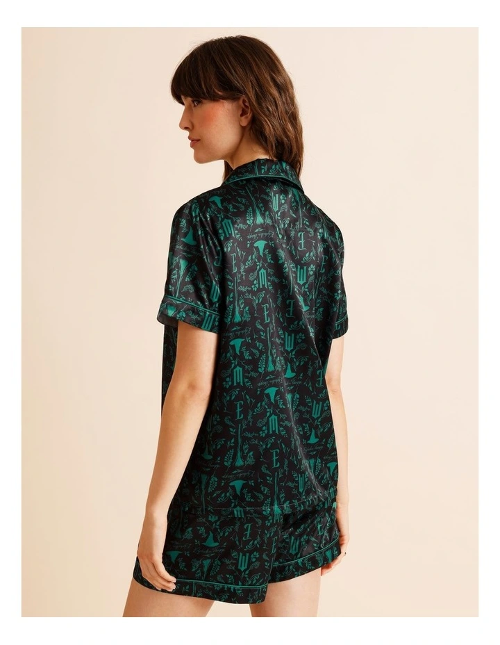 Wicked License Short Sleeve Short PJ Set in Black image 4