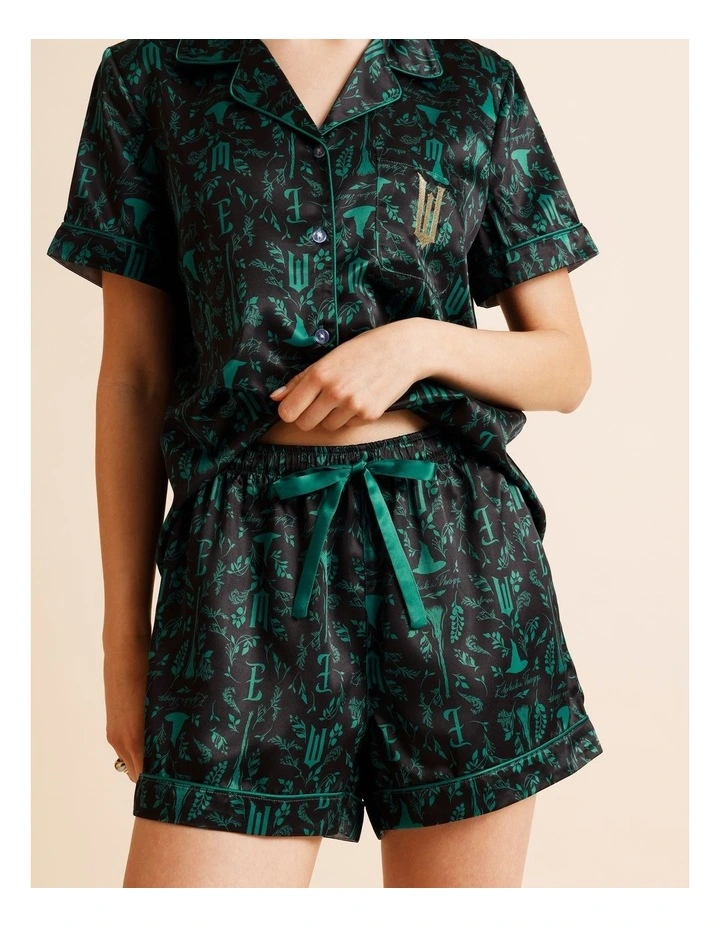 Wicked License Short Sleeve Short PJ Set in Black image 5