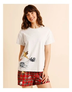 Hairy Maclary and Friends License Short Sleeve PJ Set in Grey Marle Multi