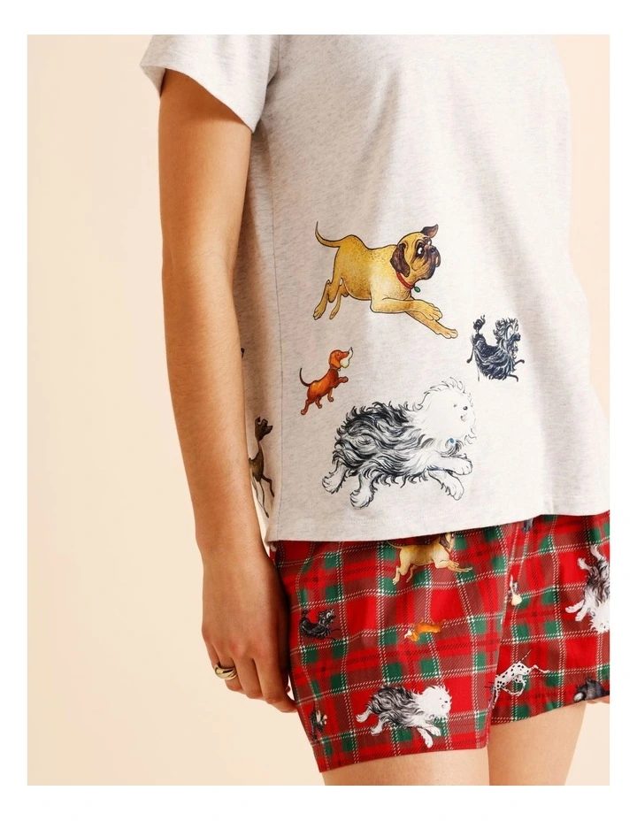 Hairy Maclary and Friends License Short Sleeve PJ Set in Grey Marle Multi image 2