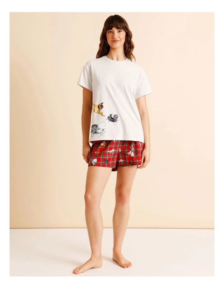 Hairy Maclary and Friends License Short Sleeve PJ Set in Grey Marle Multi image 3