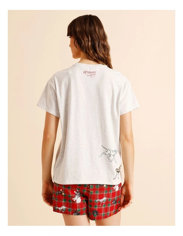 Hairy Maclary and Friends License Short Sleeve PJ Set in Grey Marle Multi image 5