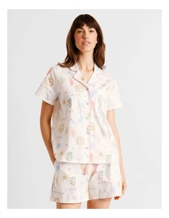 Core Cotton Short Sleeve Short PJ Set in Beach Print